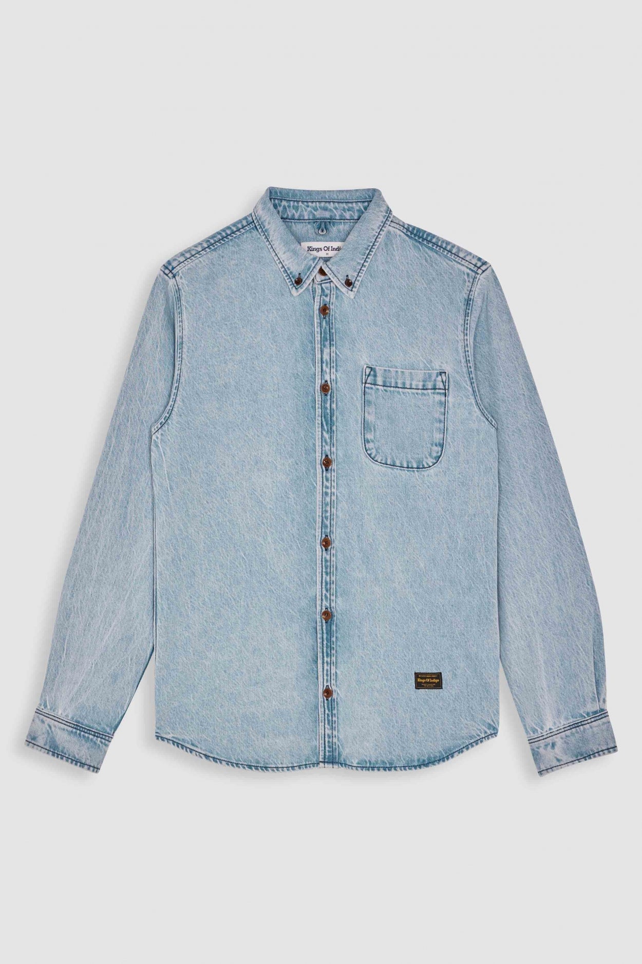 Chemise en coton bio et tencel | Bleu délavé "enda pocket cindy light worn"