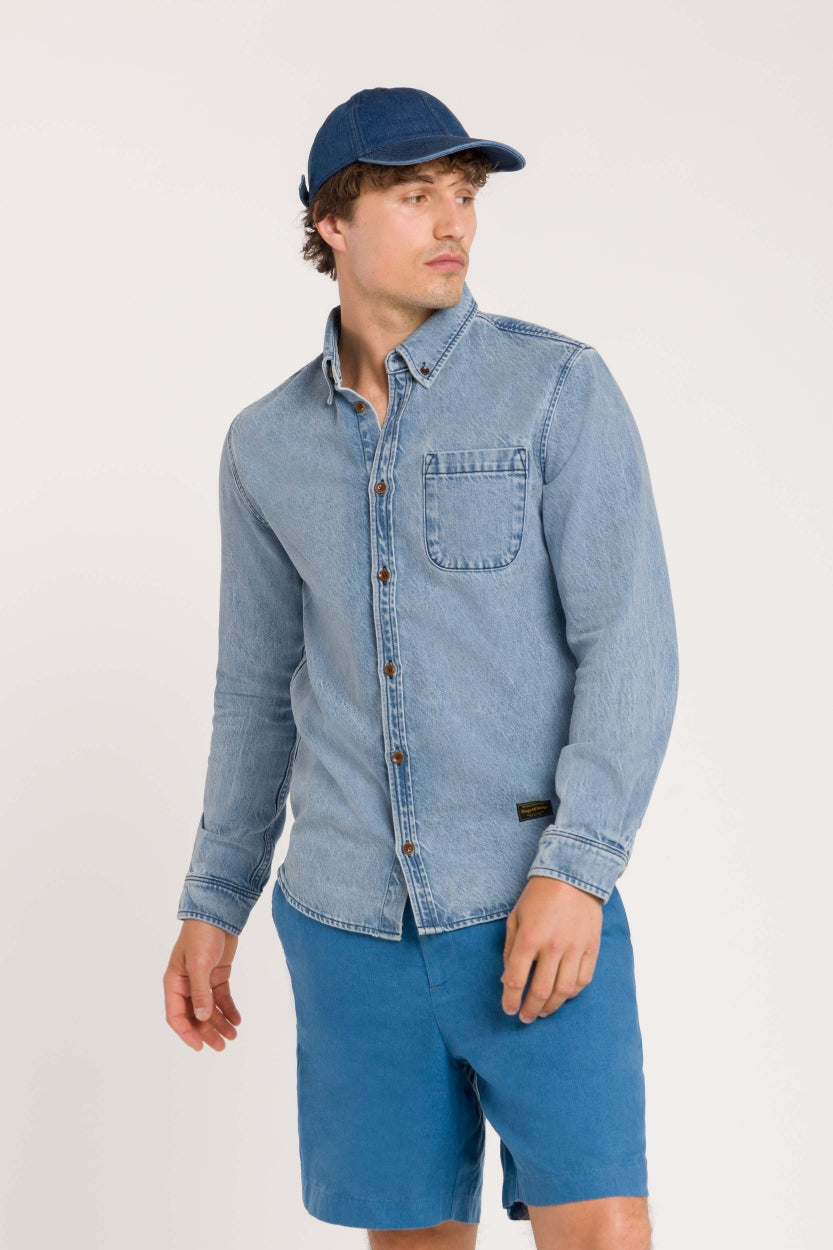 Short en lin | Bleu "reagan dark blue"