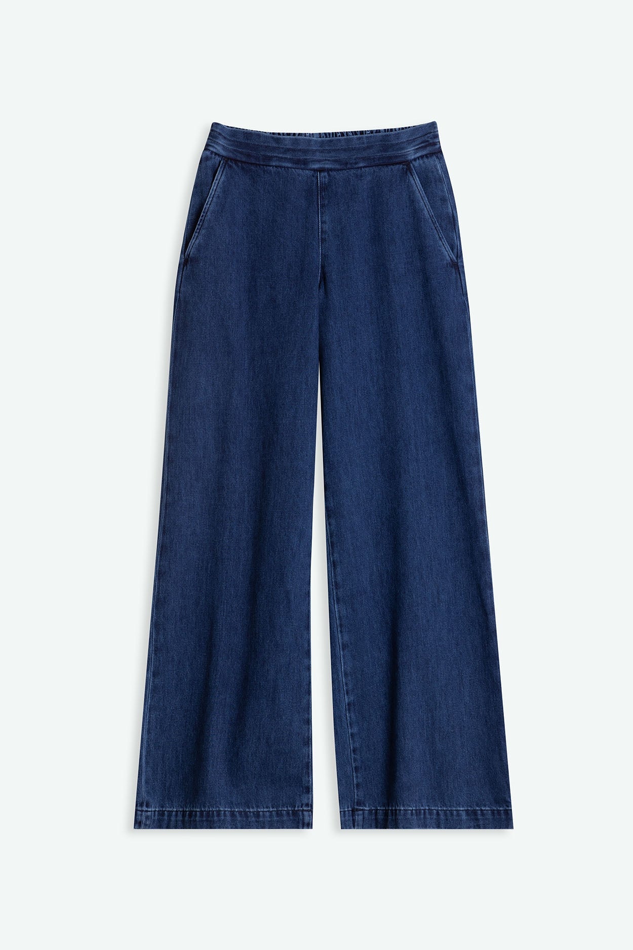Pantalon ample en coton bio | bleu brut "rayne alex dark worn"