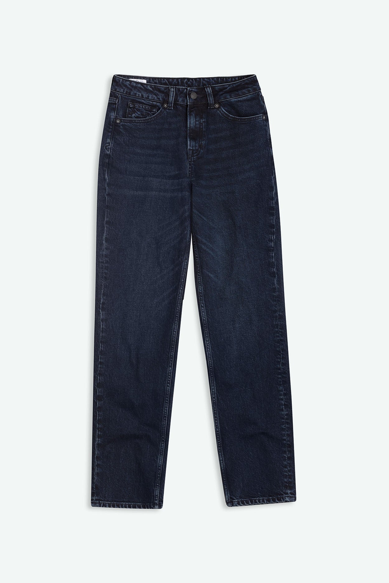 Jean droit en coton bio et recyclé | bleu "inoe - xavier blue black worn"