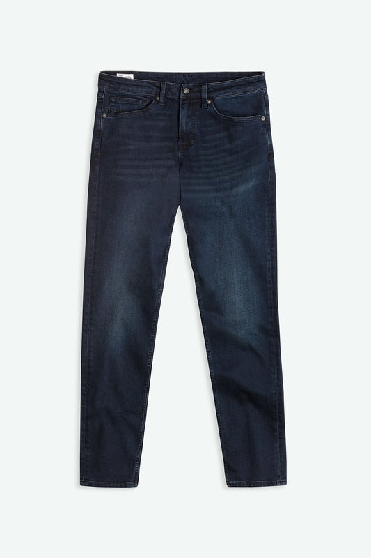 Jean slim en coton recyclé et tencel | bleu foncé "charles - olesya blue black"
