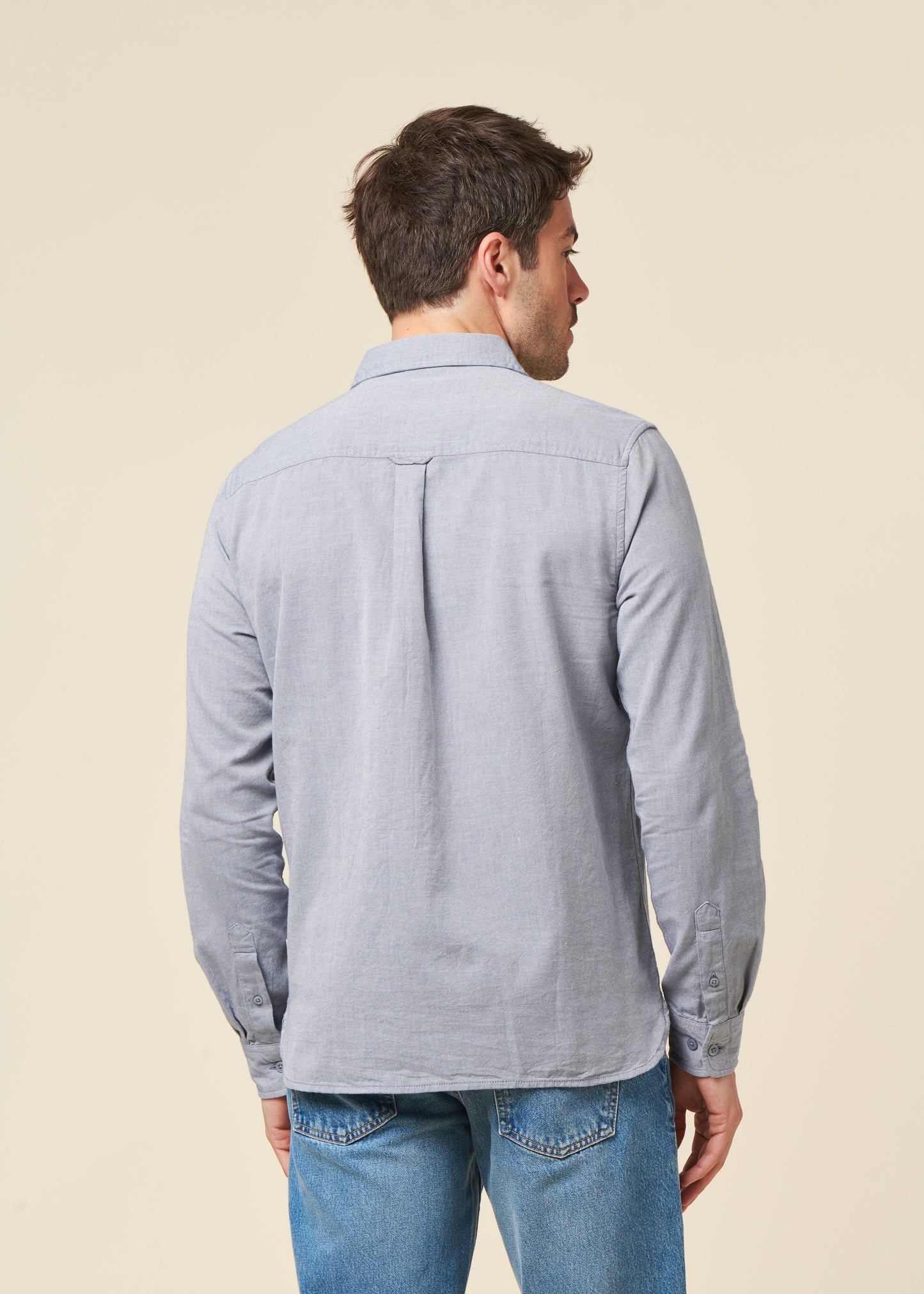 Chemise en coton biologique | bleu "regular fit light twill shirt - gots/vegan - 1226 vintage indigo"