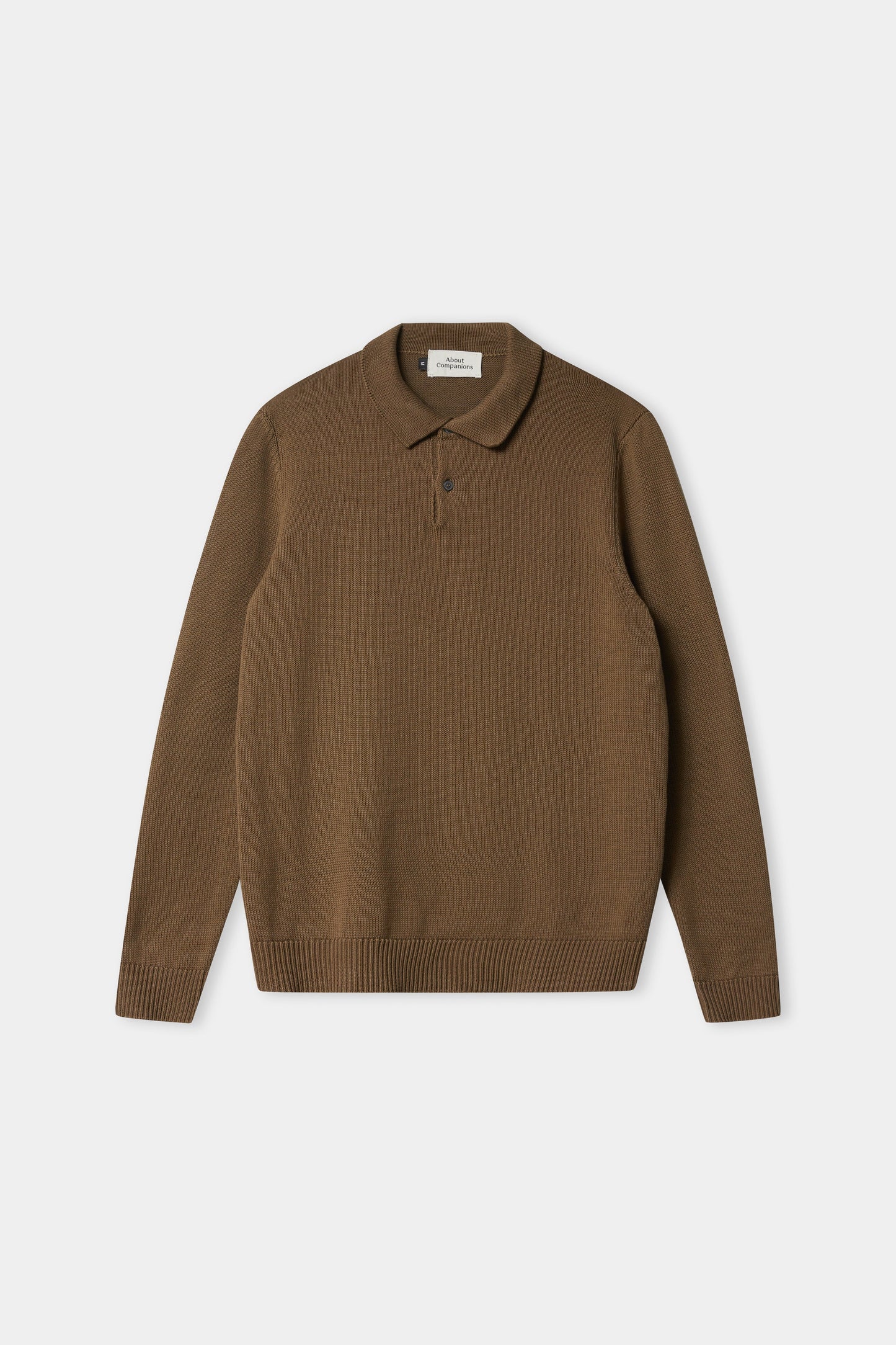 Pull col polo en maille de coton bio | marron "kaspar eco peanut"