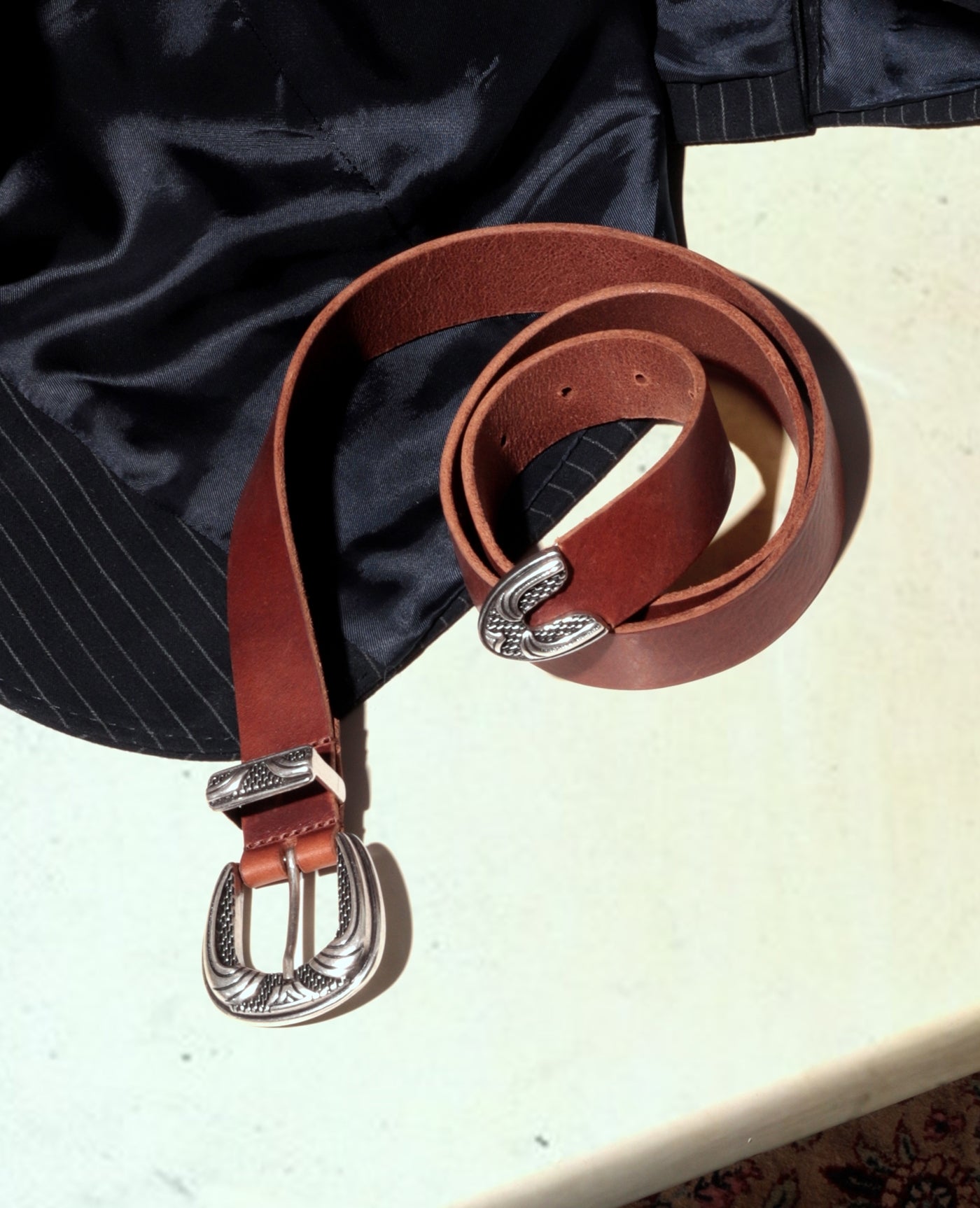 Ceinture made in France en cuir tannage végétal | Marron "keith noisette"