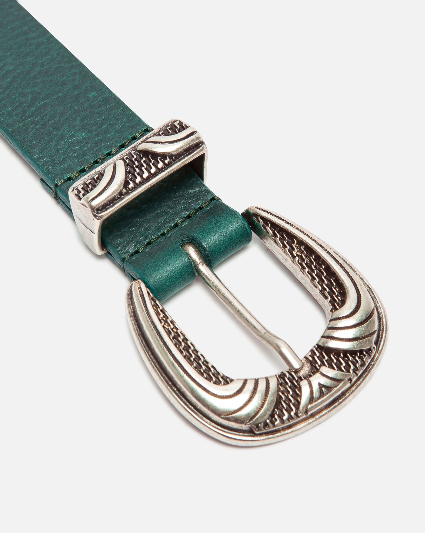 Ceinture made in France en cuir tannage végétal | Vert foncé "keith forest"