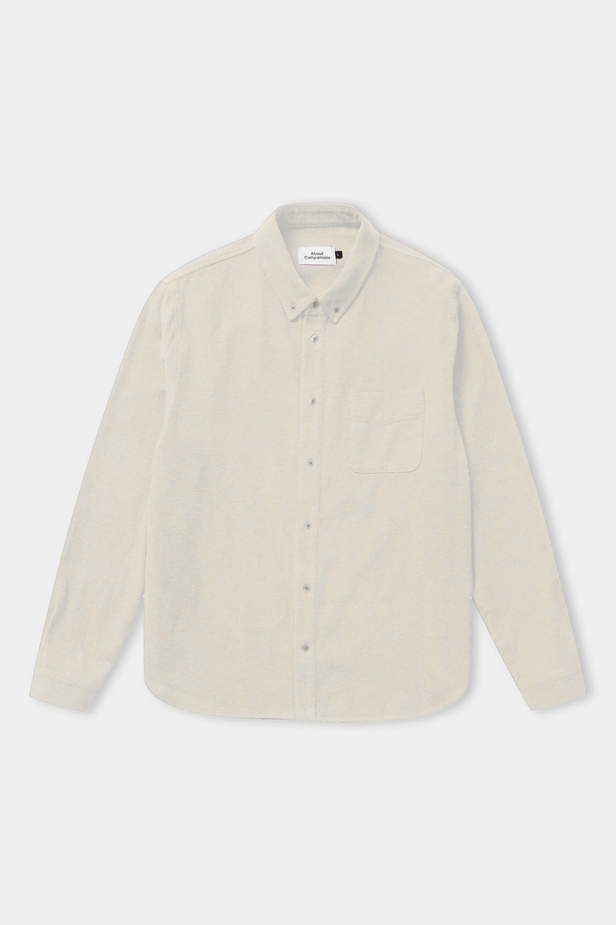 Chemise droite en coton bio | beige "ken shirt - eco light sand flannel"
