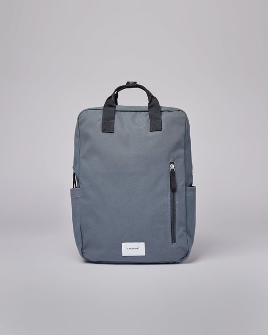 Sac à dos en coton bio et matière recyclée | Bleu "knut dark slate navy webbing"