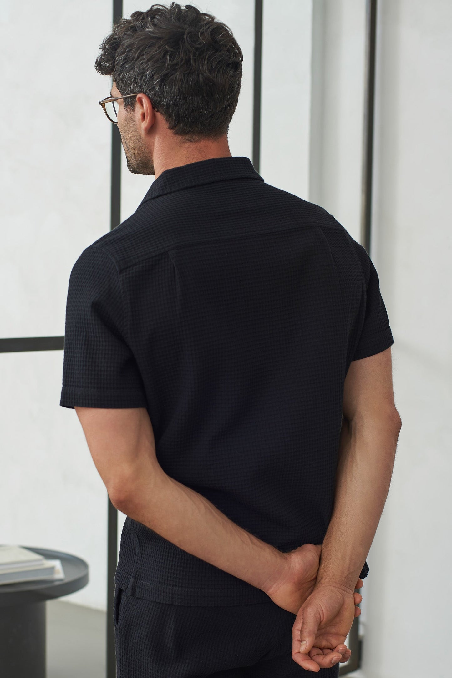 Chemisette en crêpe de coton bio | Noir "kuno eco crepe black"