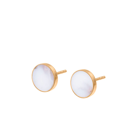 Boucles d'oreilles en argent plaqué or | Pierre en opale "earrings studs gold"