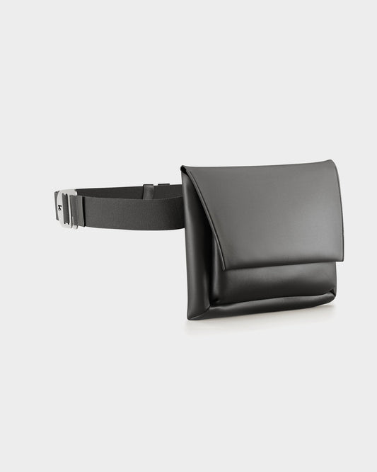 Banane noire en matières recyclées - kangaroo belt bag regular black