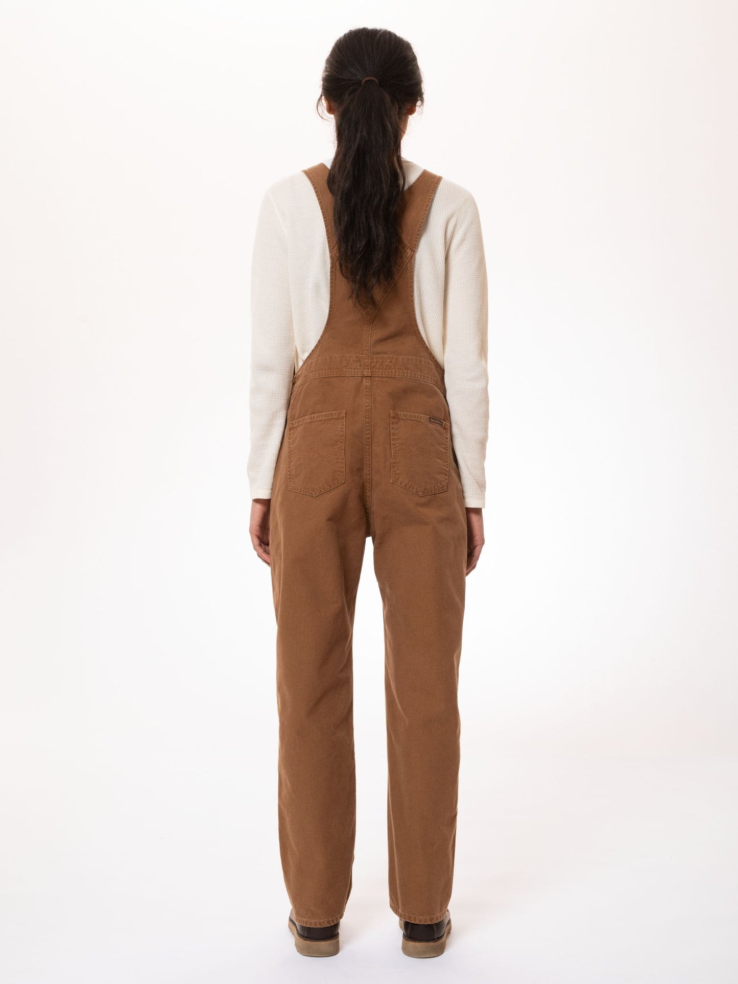 Salopette ample camel en coton bio - karin dungarees washed oak