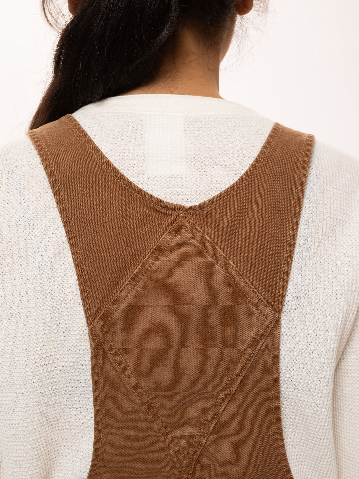 Salopette ample camel en coton bio - karin dungarees washed oak