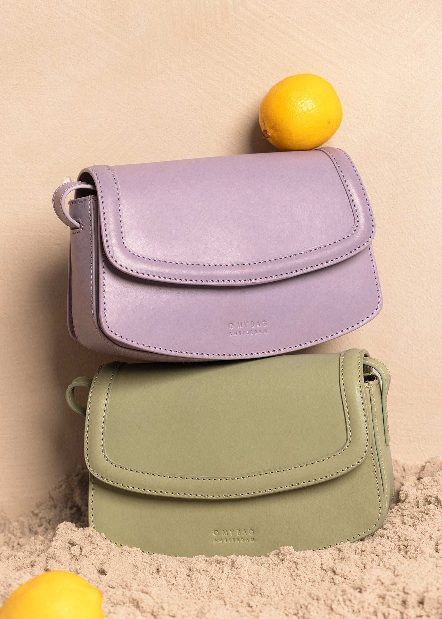 Sac en cuir | vert "kendalini - tea green classic leather "