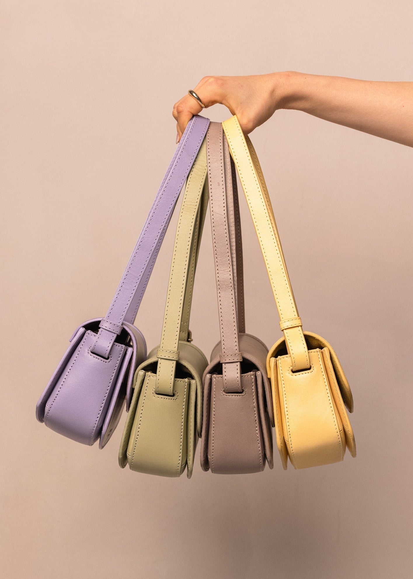 Sac en cuir | vert "kendalini - tea green classic leather "