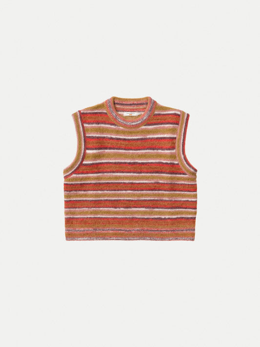 Pull sans manches à rayures en laine bio - kimmy vest striped multi