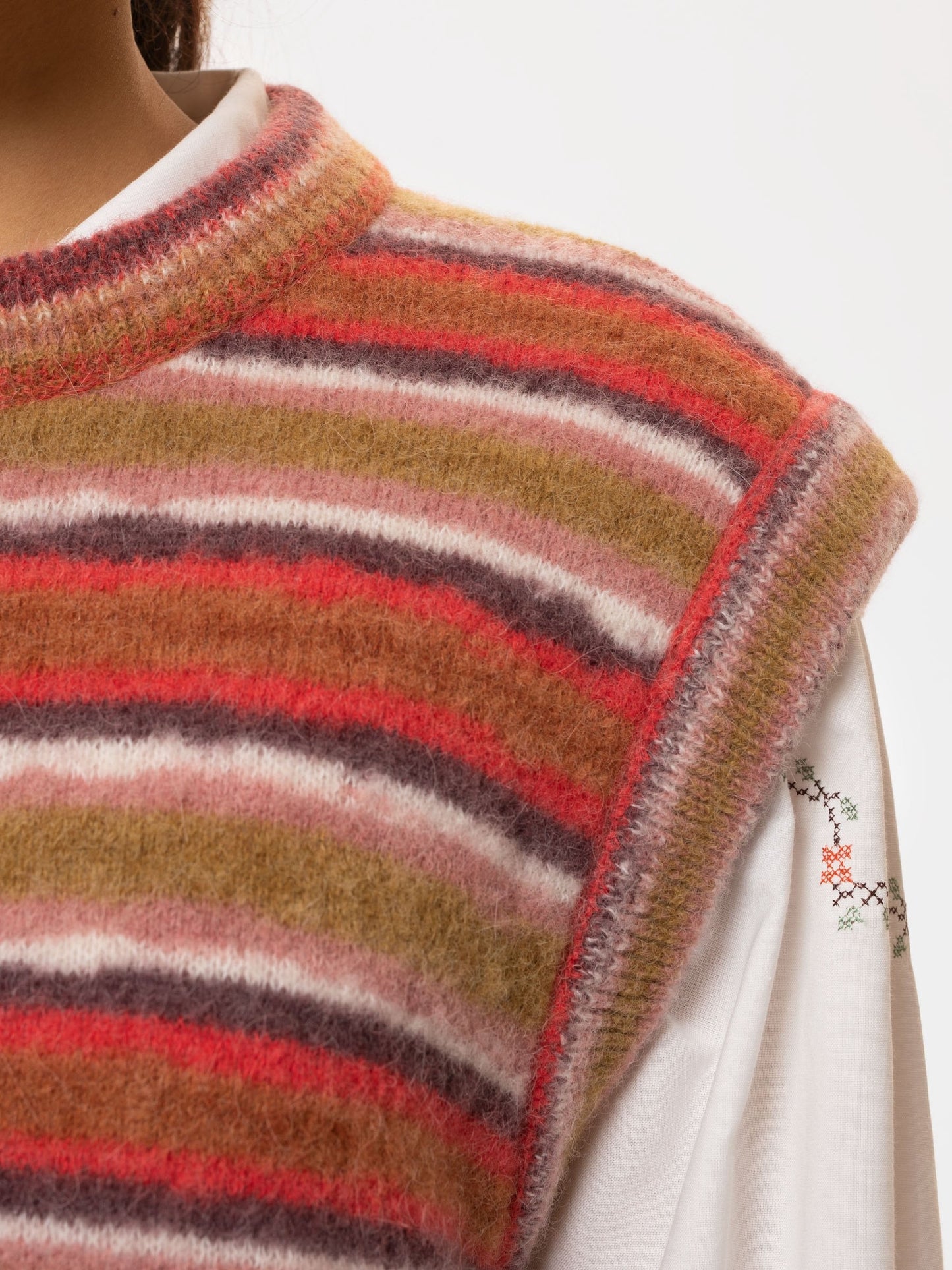 Pull sans manches à rayures en laine bio - kimmy vest striped multi
