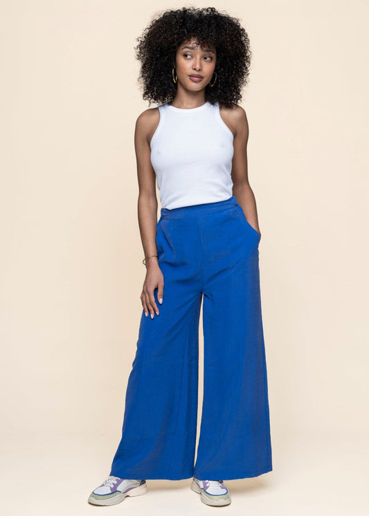 Pantalon ample en tencel | bleu "klodin trouser - indigo blue"