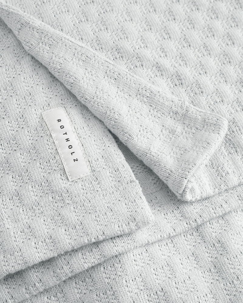 Chemise en coton biologique | gris "Knit bowling shirt - moonlight grey"