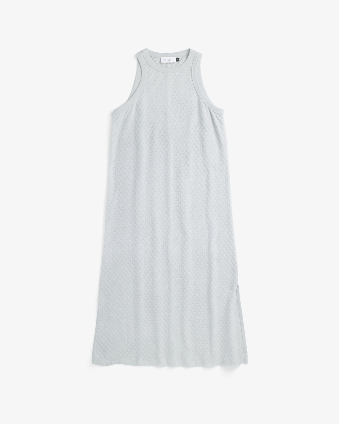 Robe midi en coton bio | bleu ciel "Knit dress - moonlight grey"