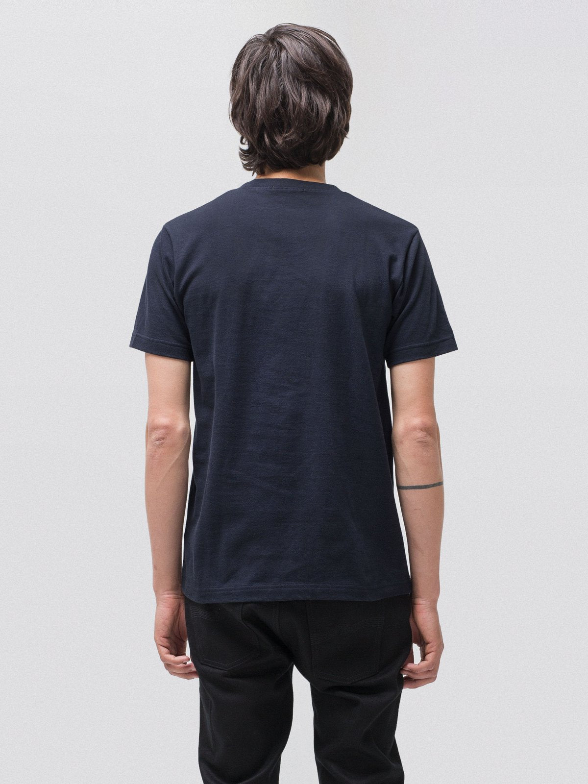 T-shirt bleu marine avec poche en coton bio - kurt