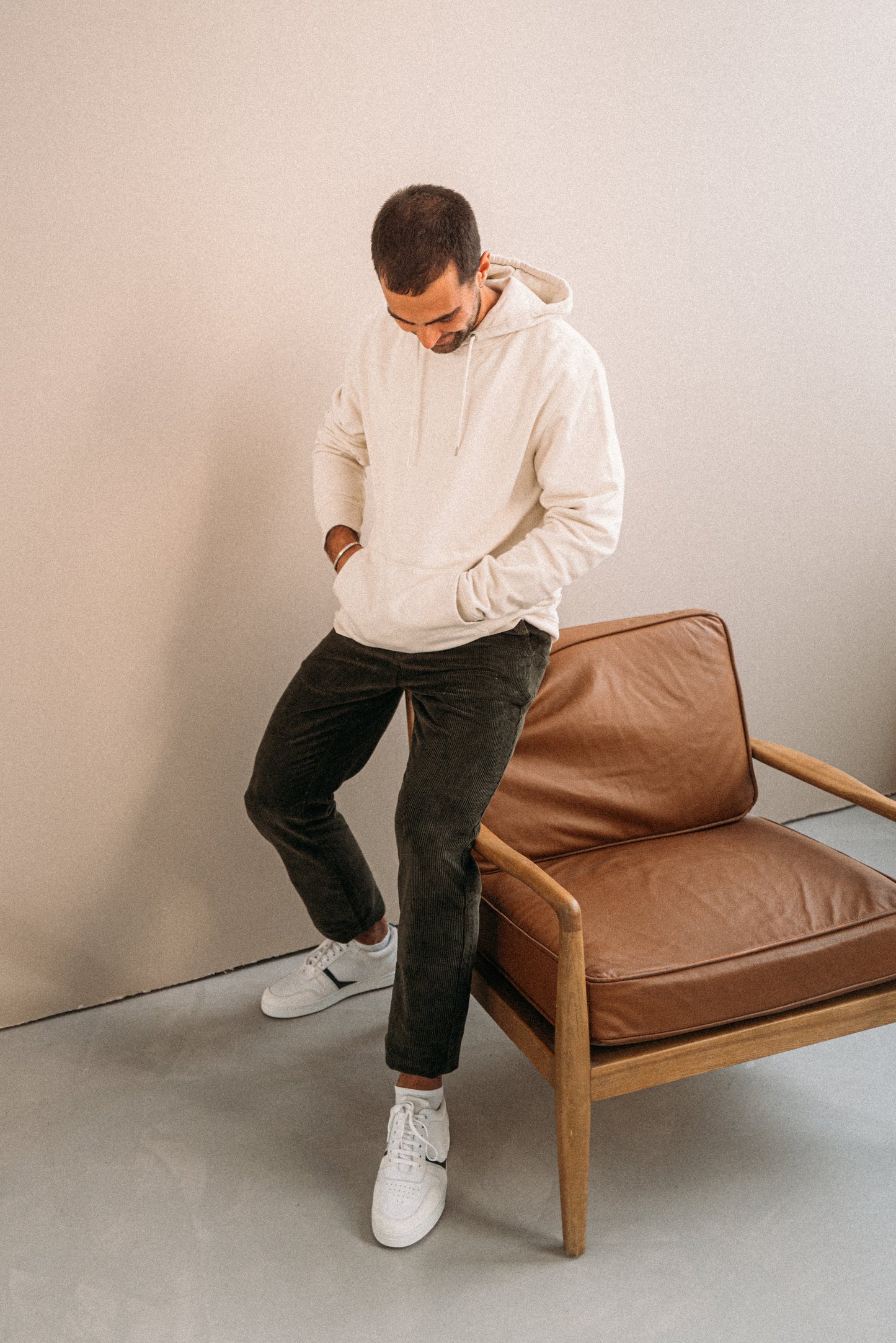 Pantalon droit velours vert forêt - chuck