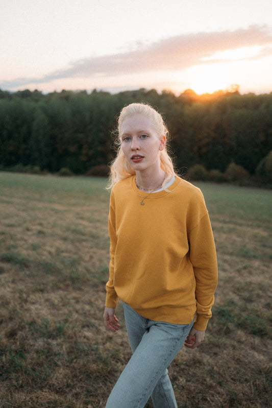 Sweat en coton bio | jaune moutarde "Burned Yellow"