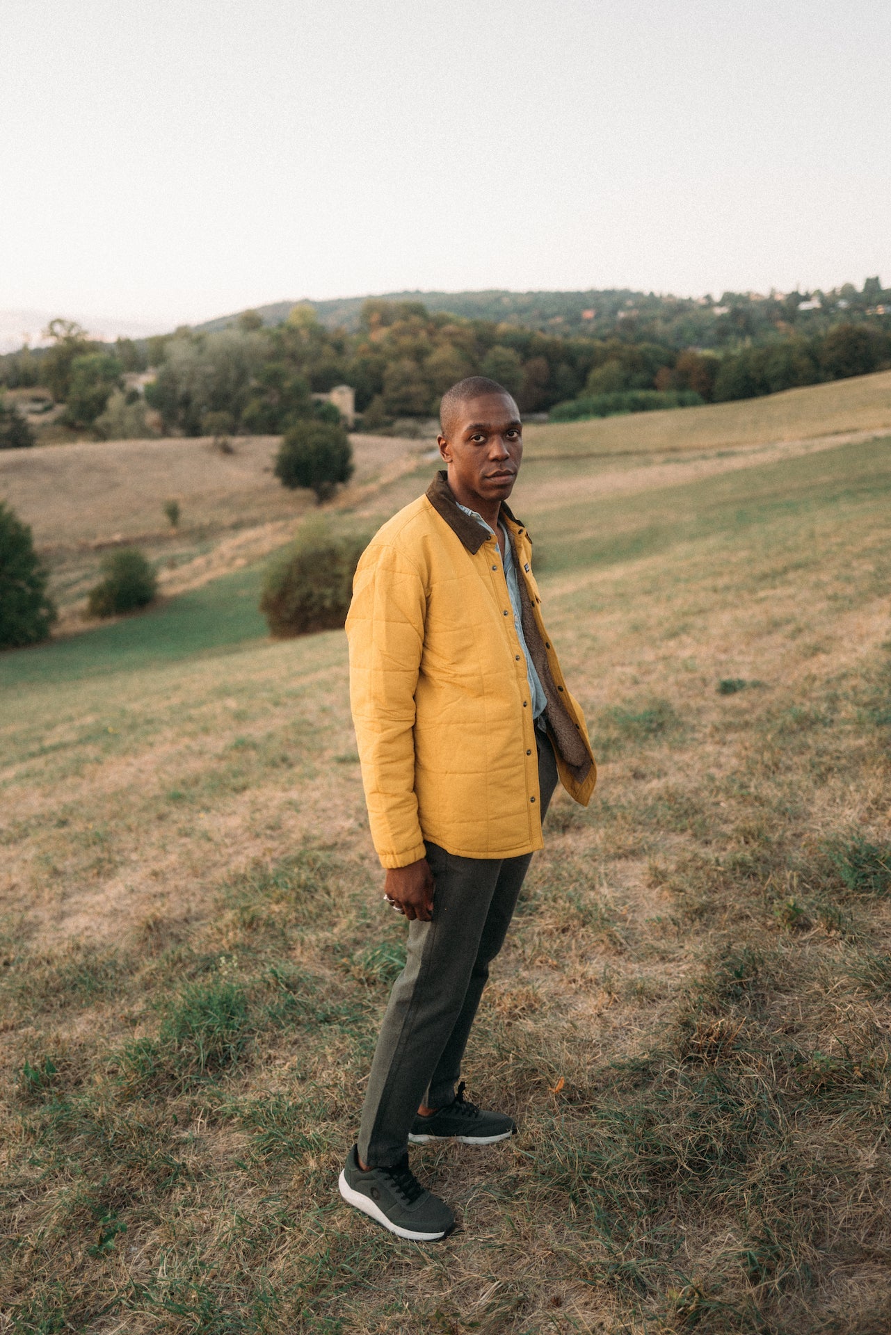 Veste avec doublure polaire moutarde en nylon et polyester recyclé - isthmus