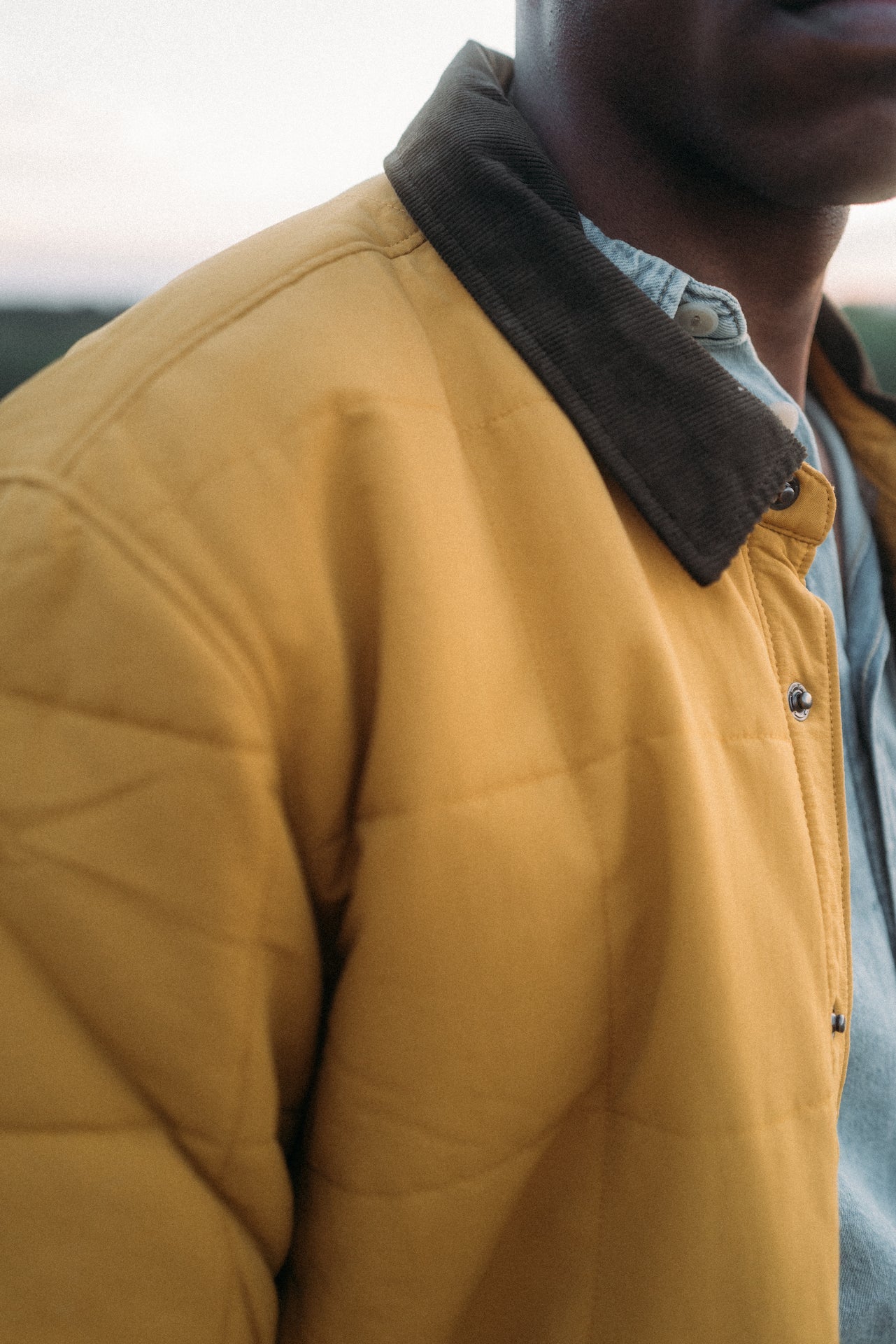 Veste avec doublure polaire moutarde en nylon et polyester recyclé - isthmus