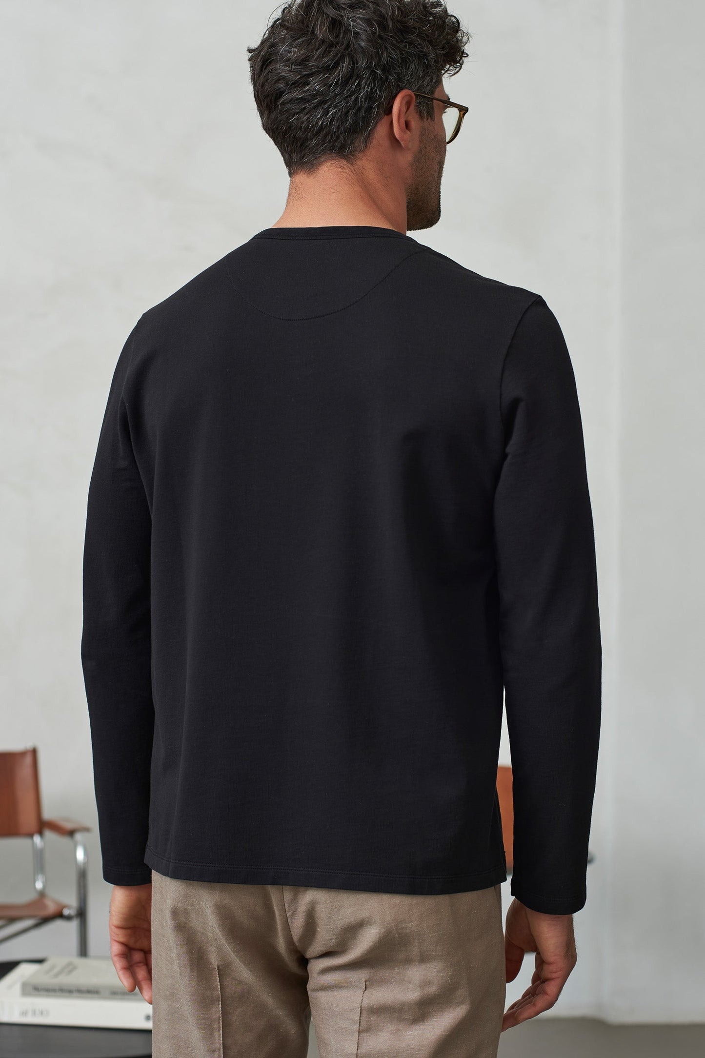 T-shirt manches longues en jersey de coton bio | noir "lars eco black"