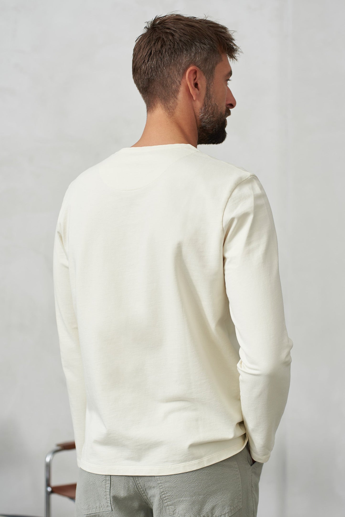 T-shirt manches longues en jersey de coton bio | écru "lars eco ecru"