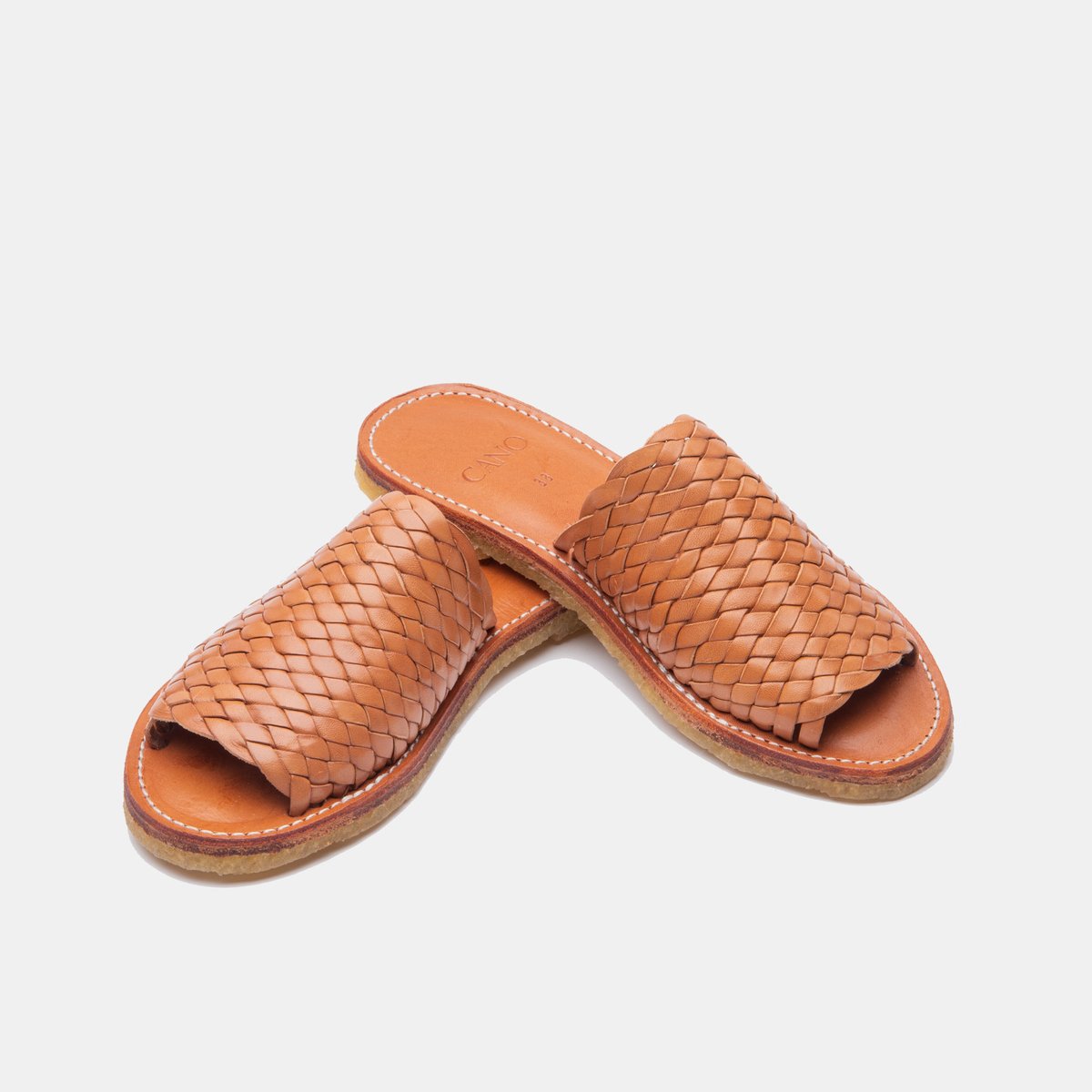Sandales cognac en cuir tannage végétal - Laura