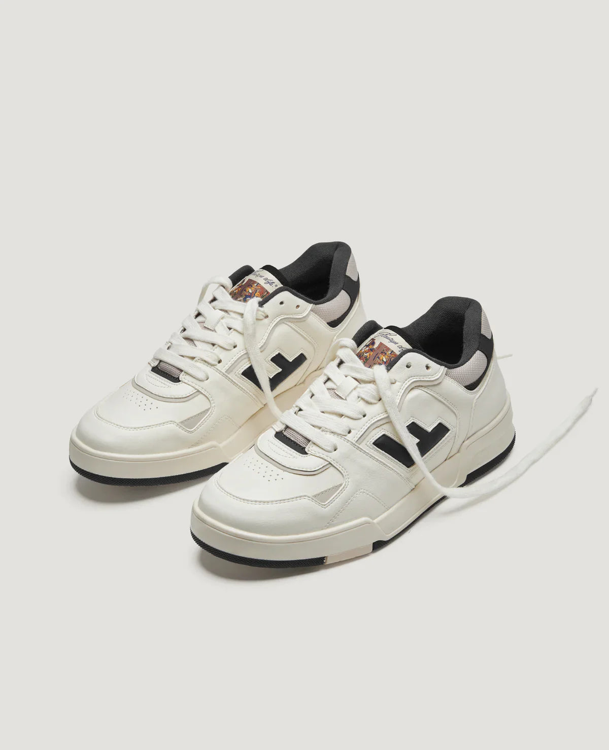 Basket mixte vegan en recyclé | blanc et anthracite "Leonardo 02 anthracite"