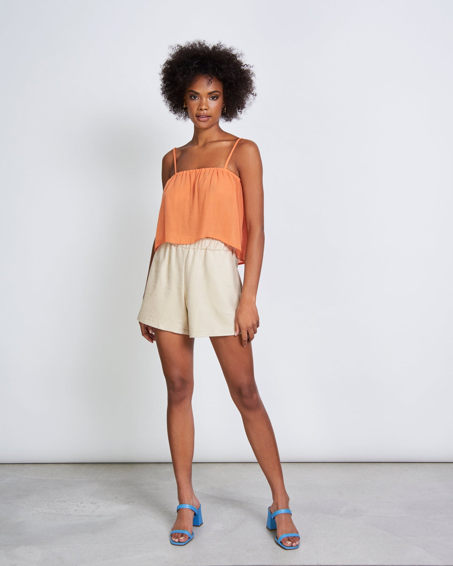 Top court ample orange en tencel - leonie