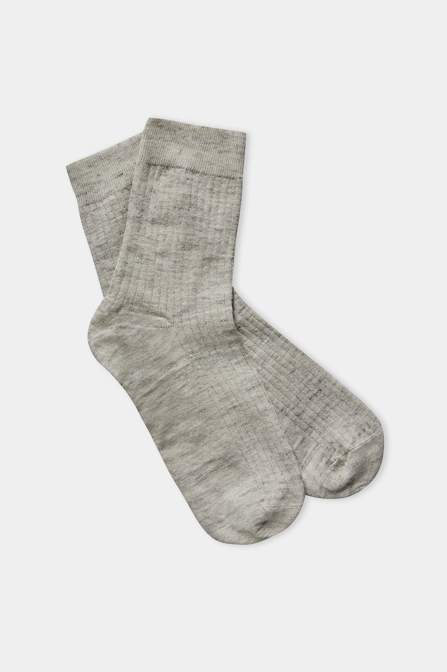 Chaussettes en lin et coton bio | Gris "linen socks sand & pepper"