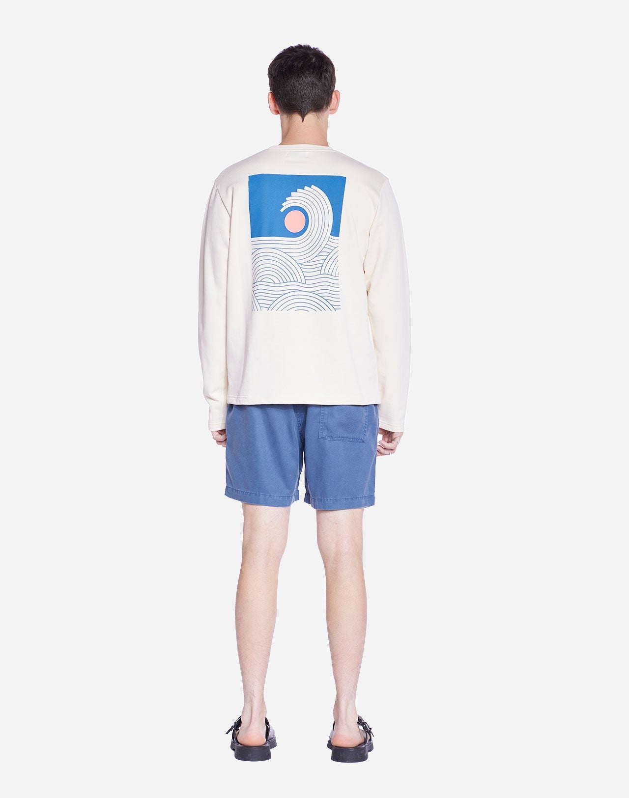 Sweat brodé en coton bio | écru "lip ivory"