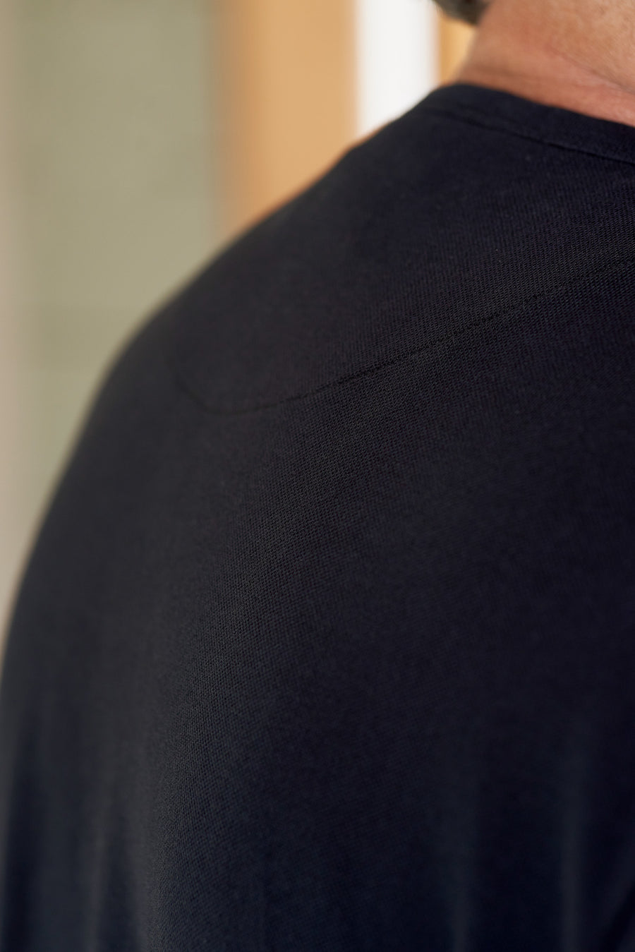 T-shirt en coton bio piqué | noir "liron eco pique black"