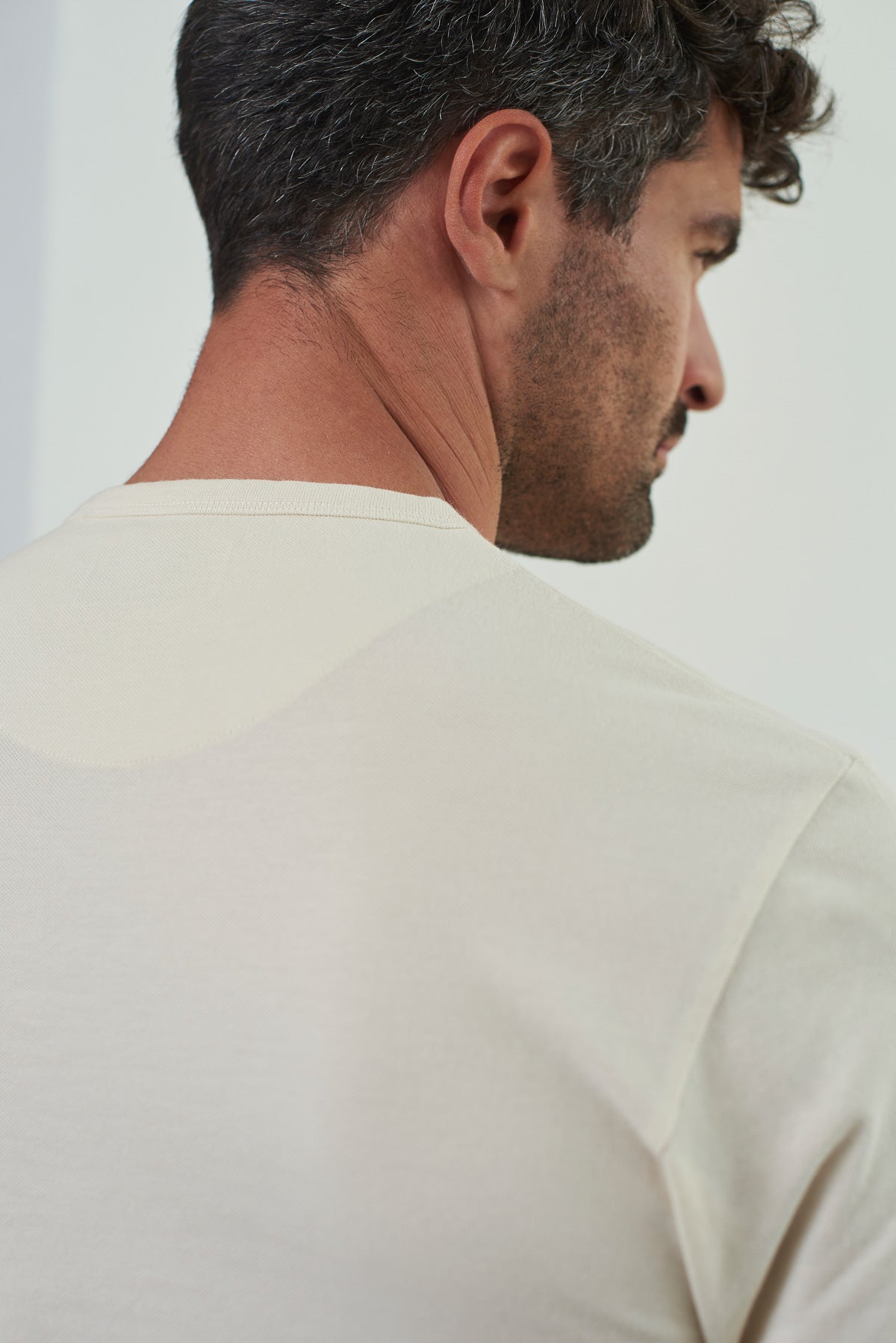 T-shirt en coton bio piqué | ecru "liron eco pique ecru"