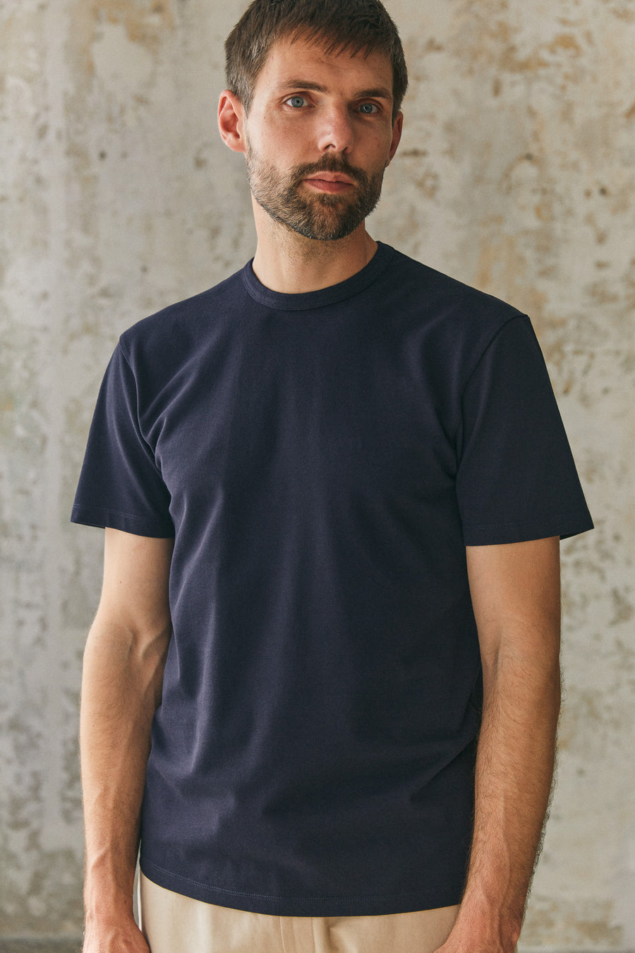T-shirt en coton bio piqué | marine "liron eco pique navy"