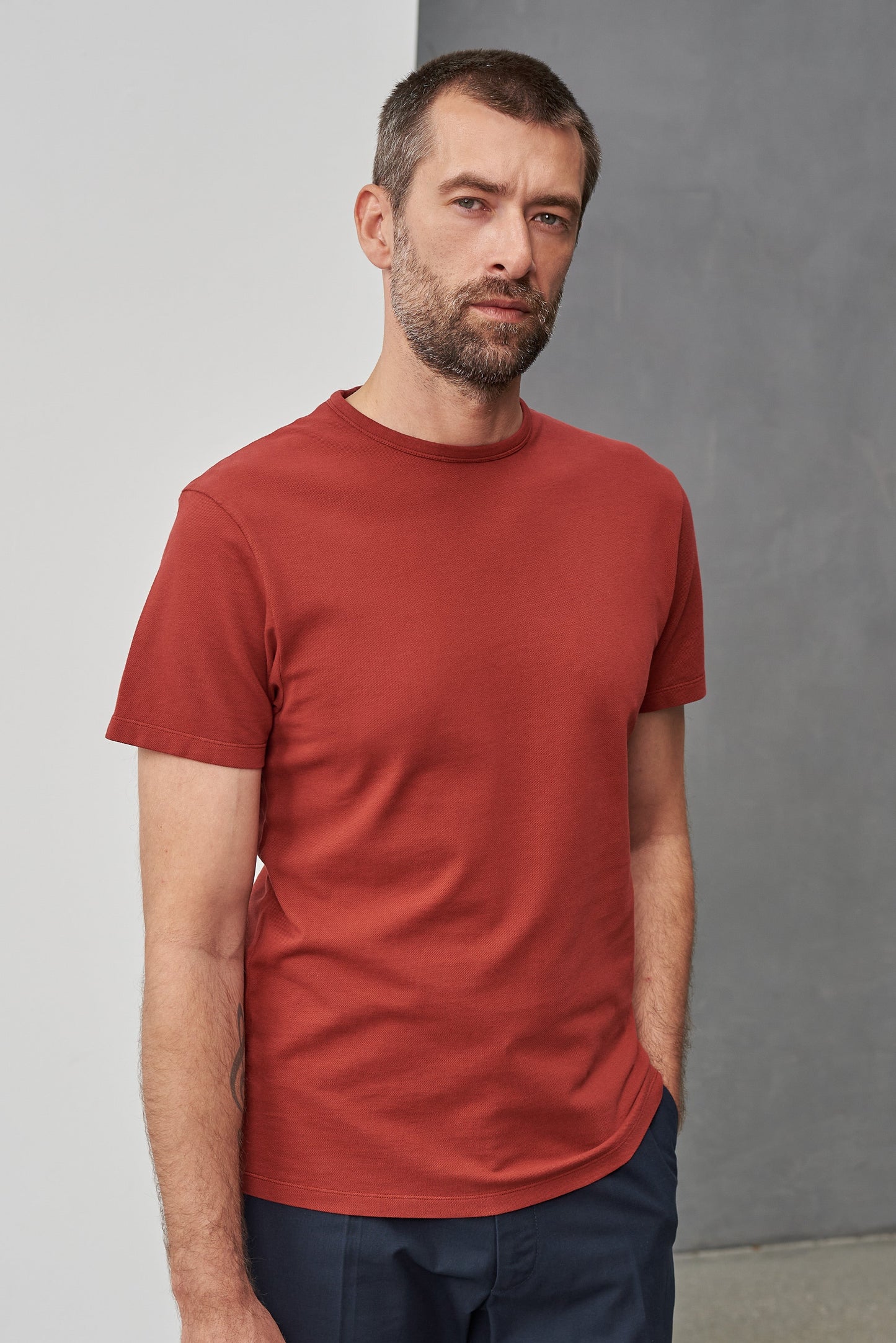T-shirt en coton bio piqué | Rust "liron eco pique rust"