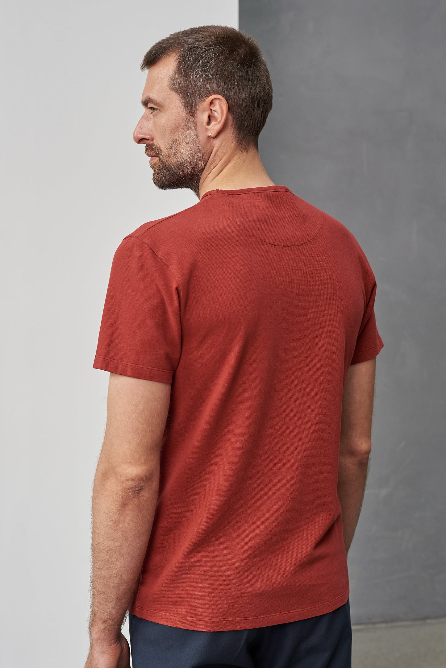 T-shirt en coton bio piqué | Rust "liron eco pique rust"