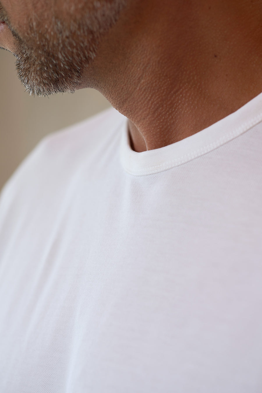 T-shirt en coton bio piqué | blanc "liron eco pique white"