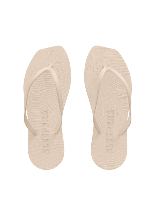 tongs en caoutchouc naturel | beige "Tapered eggnog clear trans" | Eggnog-clear-trans