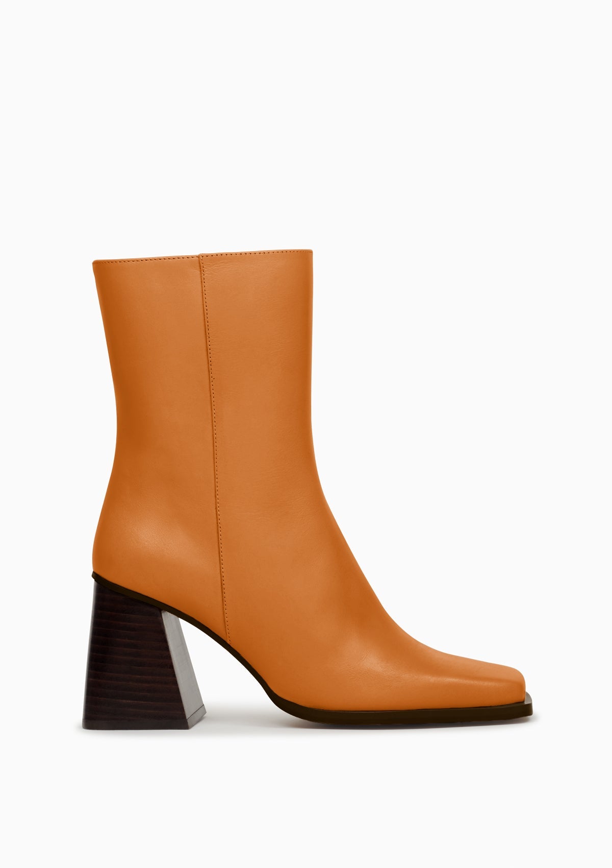 Bottines à talon en cuir certifié | camel "semaine caramel caramel"