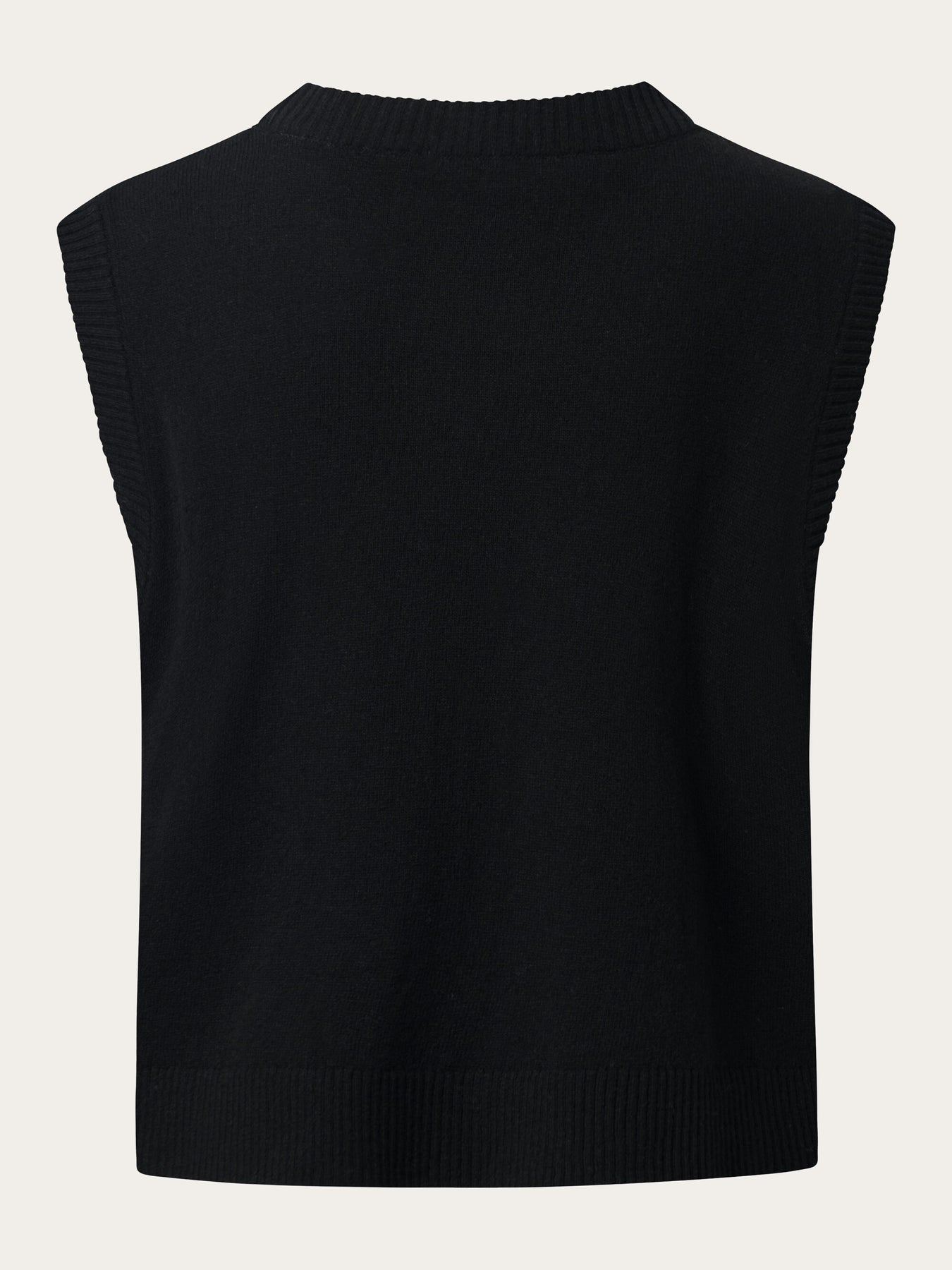 Pull sans manches en laine bio | Noir "lambswool vest black jet"
