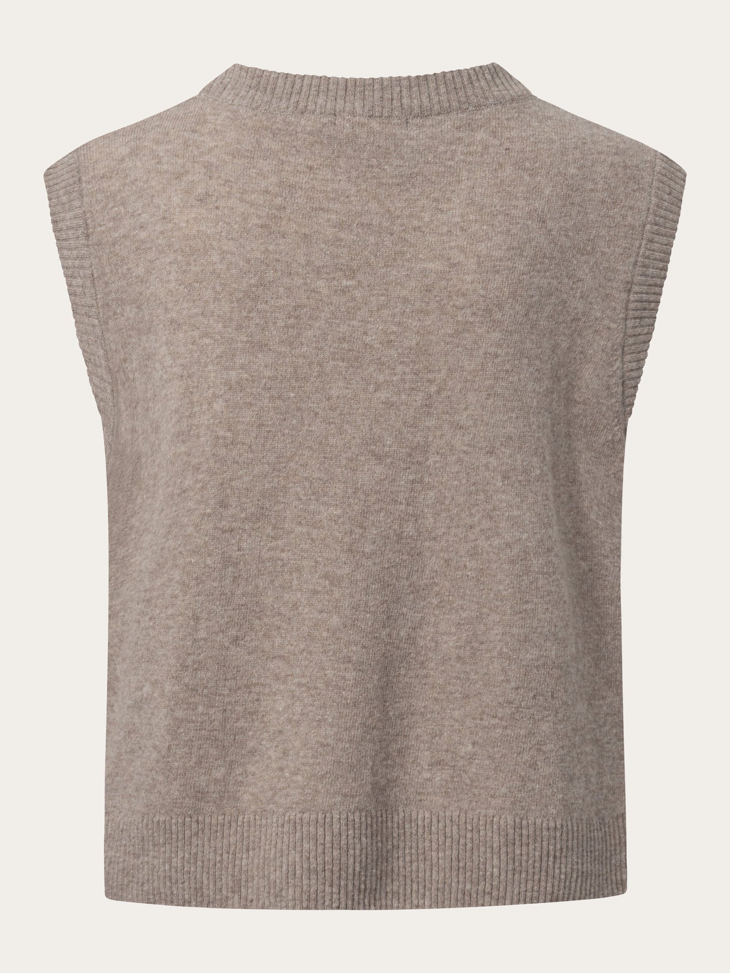 Pull sans manches en laine certifiée | beige "lambswool vest kelp melange"