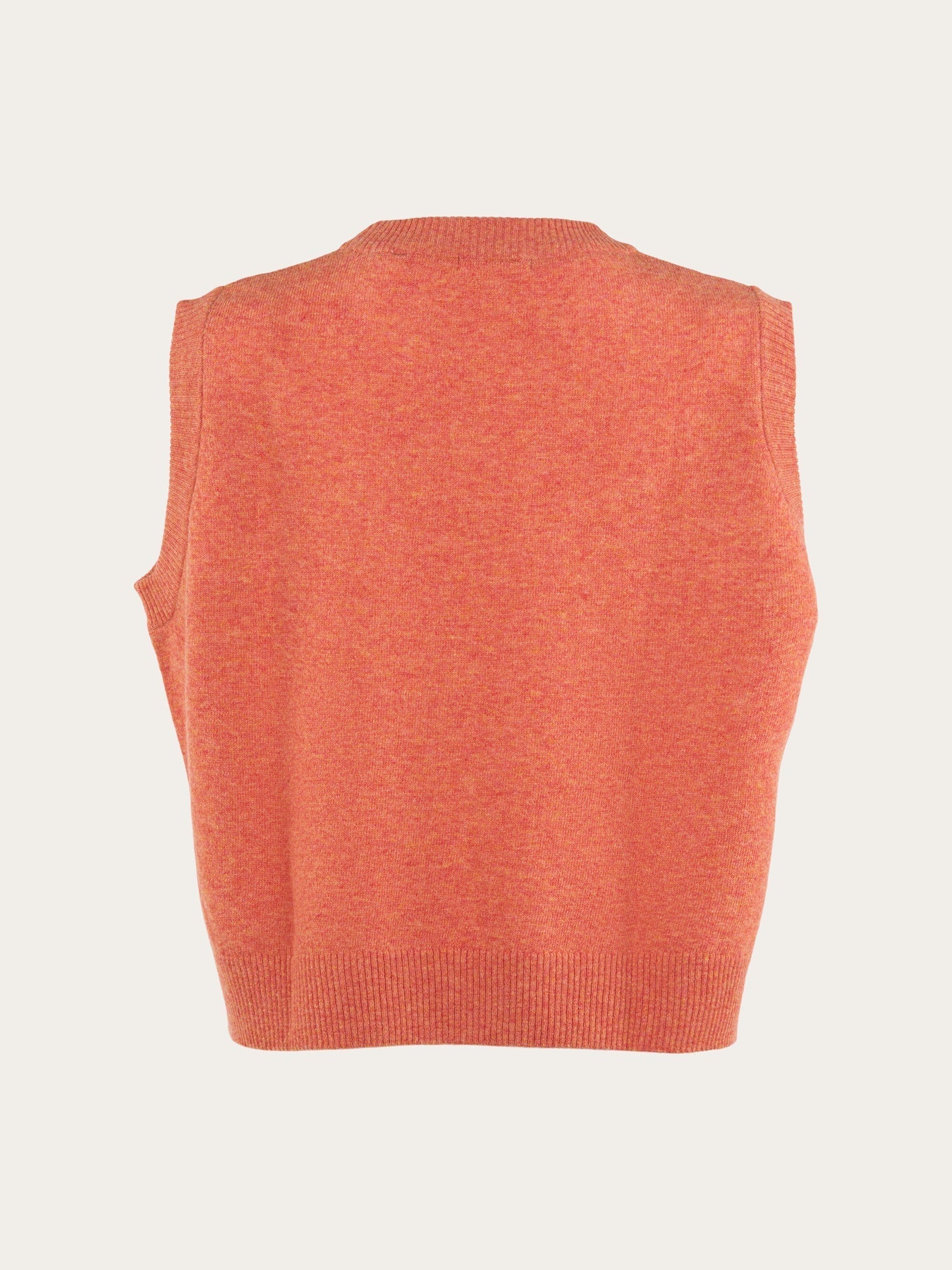 Pull sans manches rouille en laine bio - lambswool vest autumn leaf