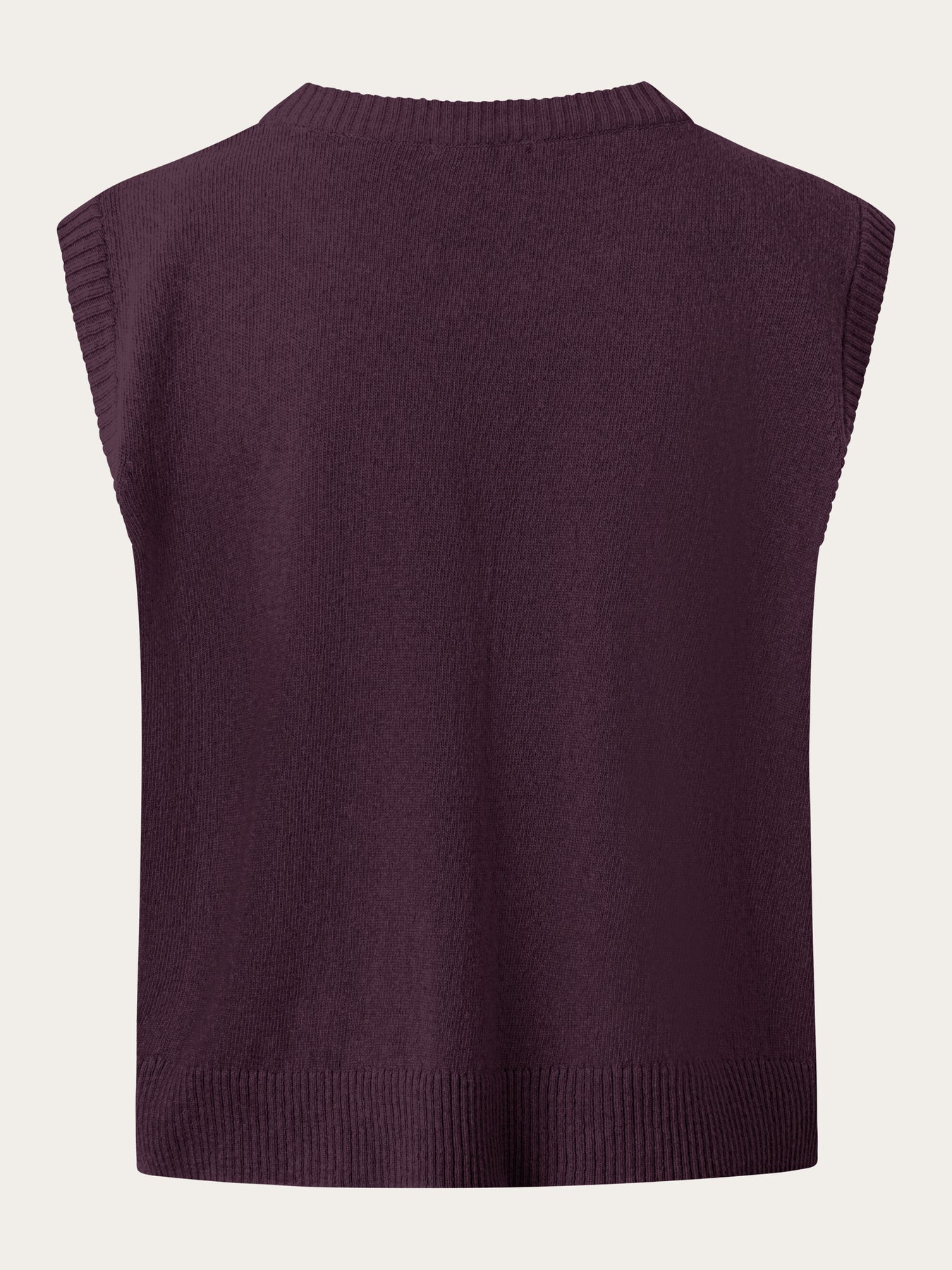 Pull sans manches en laine bio | Acajou "lambswool vest chocolate plum"