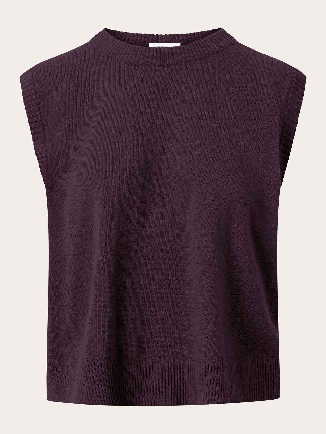 Pull sans manches en laine bio | Acajou "lambswool vest chocolate plum"