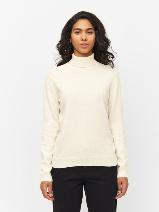 Pull col roulé en laine certifiée | Écru "lambswool roll neck buttercream"