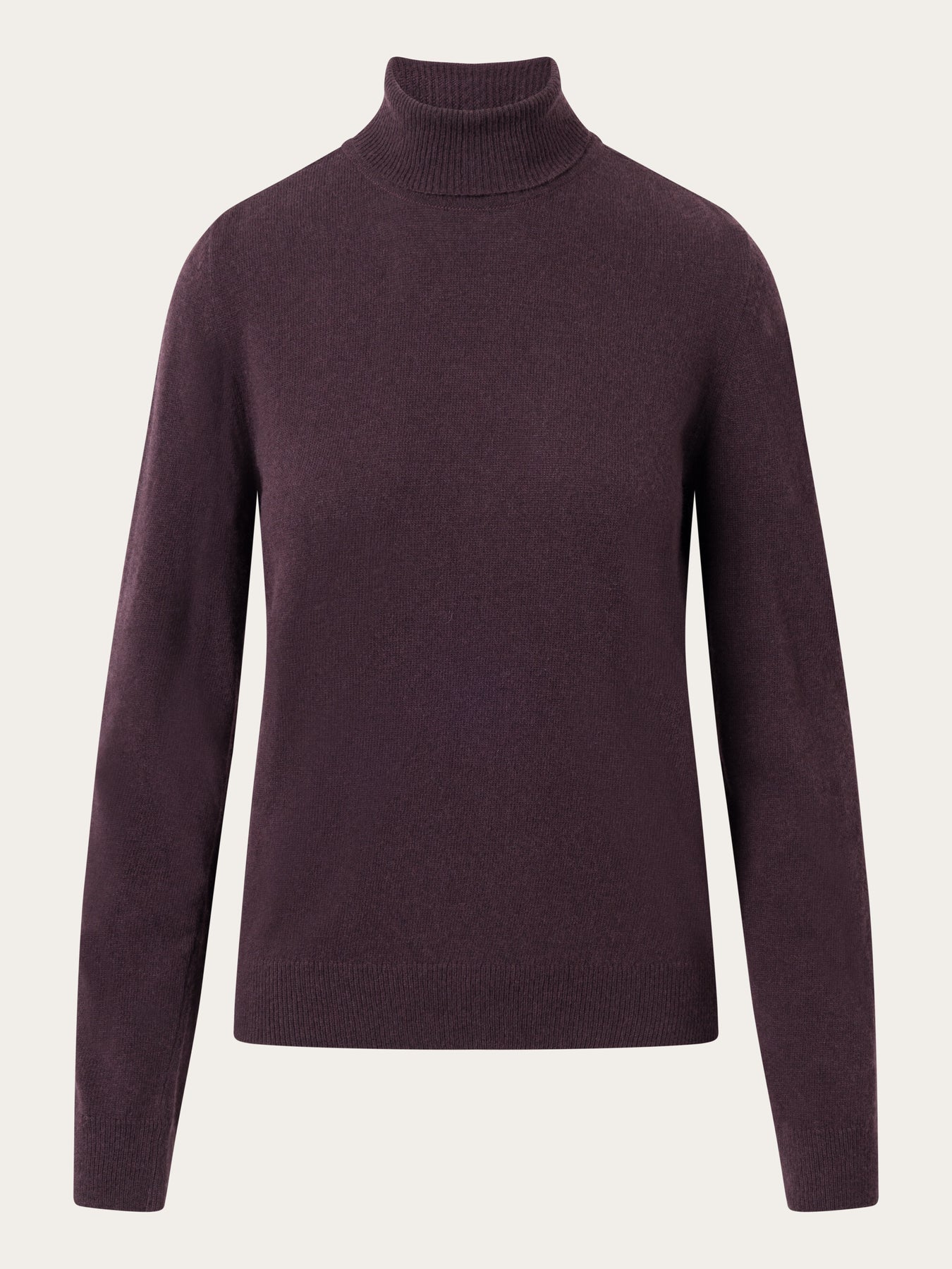 Pull col roulé en laine certifiée | Acajou "lambswool roll neck chocolate plum"